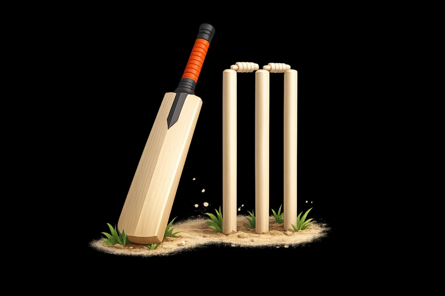 Cricket bat and ball